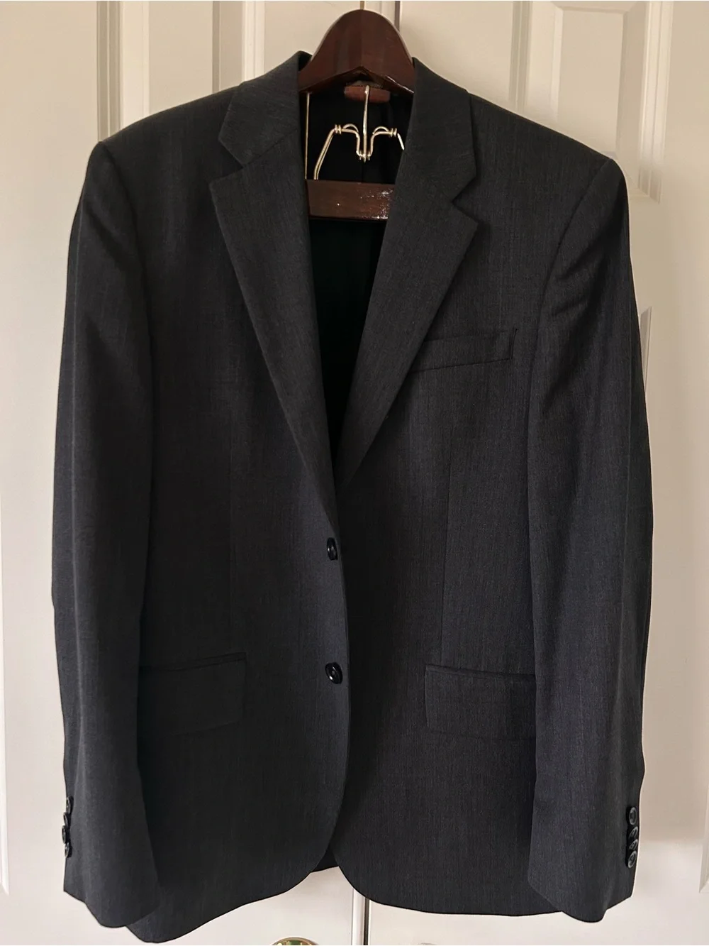 Banana Republic Charcoal Two-Button Melange Jacket